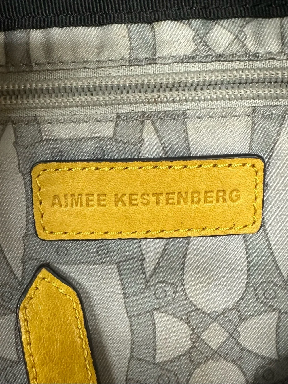 Aimee Kestenberg Mustard Yellow Leather Backpack with Front Zip